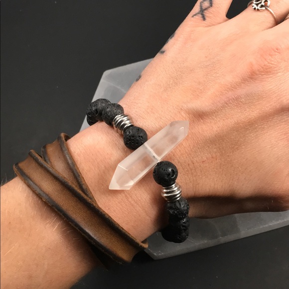 Men’s Lava Rock Crystal Bracelet - Picture 4 of 6